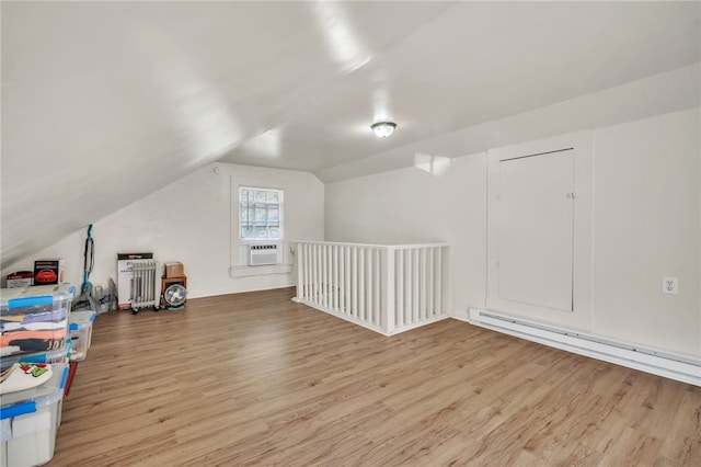 60 N Humphrey St, Inman, SC 29349 - bonus room with wood finished floors, lofted ceiling, baseboard heating, and cooling unit
