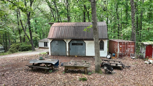 1211 Manse Jolly Rd, Anderson, SC 29621 - view of shed featuring a forest view