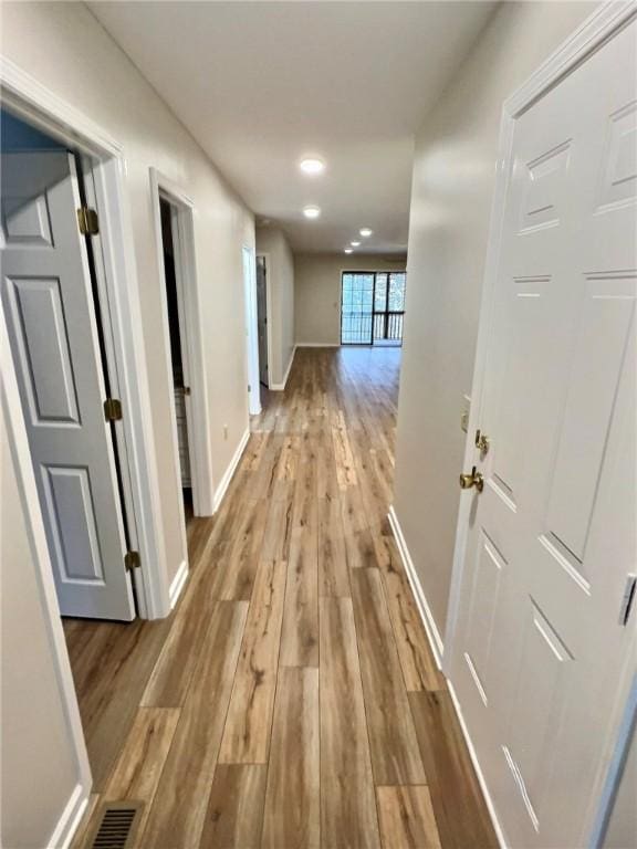 2153 Shea Ln, Seneca, SC 29672 - hall featuring light wood-style floors, baseboards, and recessed lighting