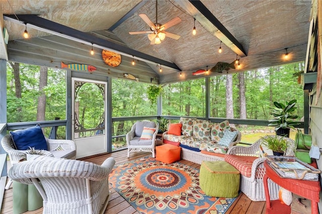 220 Family Dr, Seneca, SC 29678 - sunroom featuring outdoor lounge area, ceiling fan, and plenty of natural light