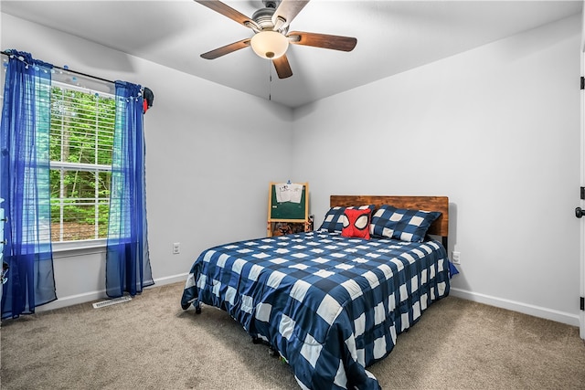 600 Brook St, Honea Path, SC 29654 - bedroom featuring carpet, multiple windows, and ceiling fan