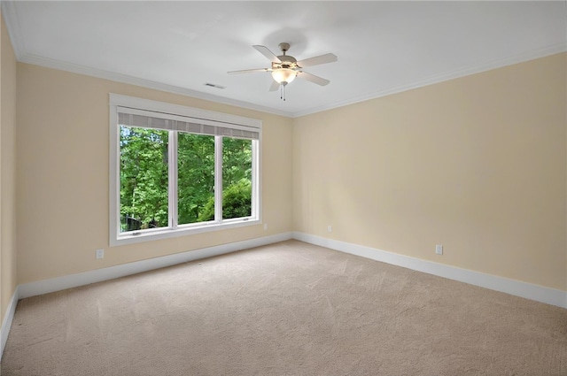 503 Greystoke Cv, Seneca, SC 29678 - carpeted empty room featuring baseboards, ceiling fan, and ornamental molding