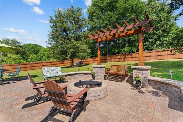 110 Red Maple Cir, Easley, SC 29642 - fenced backyard featuring an outdoor fire pit and a patio