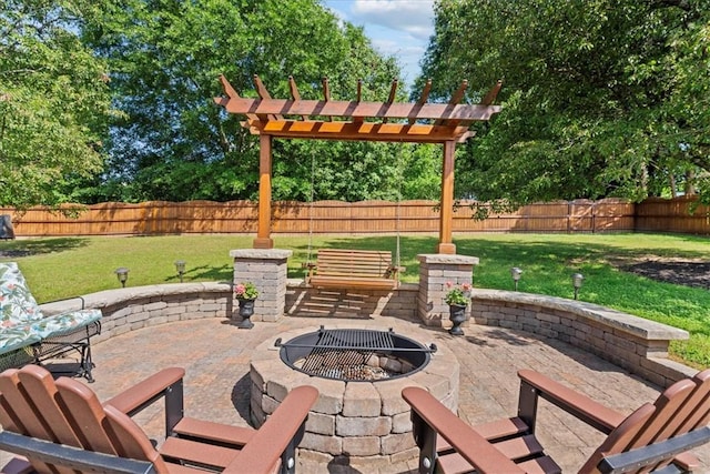 110 Red Maple Cir, Easley, SC 29642 - fenced backyard featuring a fire pit and a patio