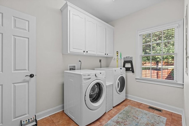 110 Red Maple Cir, Easley, SC 29642 - laundry area with cabinet space, washer and dryer, and light tile patterned floors