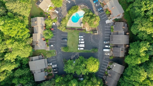 bird's eye view of a pool