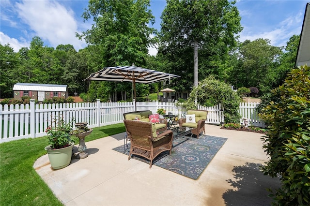 view of patio / terrace with outdoor lounge area