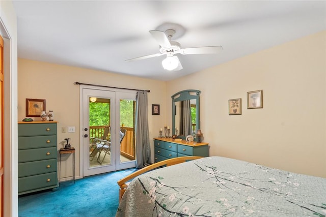 310 Fernwood Dr, Salem, SC 29676 - bedroom featuring carpet floors, access to outside, and ceiling fan