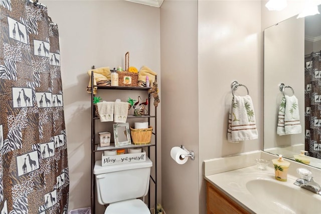 310 Fernwood Dr, Salem, SC 29676 - bathroom with toilet, vanity, and curtained shower