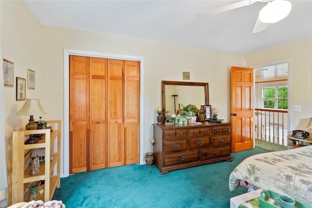 310 Fernwood Dr, Salem, SC 29676 - carpeted bedroom with ceiling fan and a closet