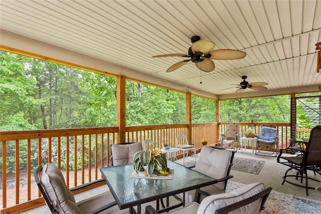 310 Fernwood Dr, Salem, SC 29676 - sunroom featuring outdoor dining space, ceiling fan, and plenty of natural light