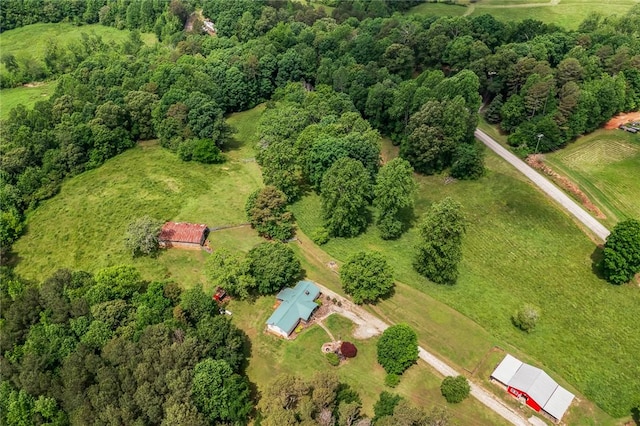 aerial view of a heavily wooded area