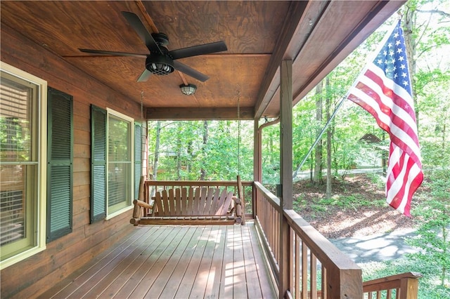 238 Jenkins Mill Dr, Westminster, SC 29693 - wooden deck featuring a ceiling fan