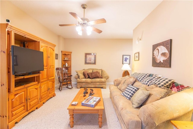 238 Jenkins Mill Dr, Westminster, SC 29693 - living room with a ceiling fan and light carpet