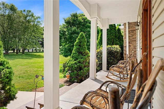 view of patio / terrace with a porch