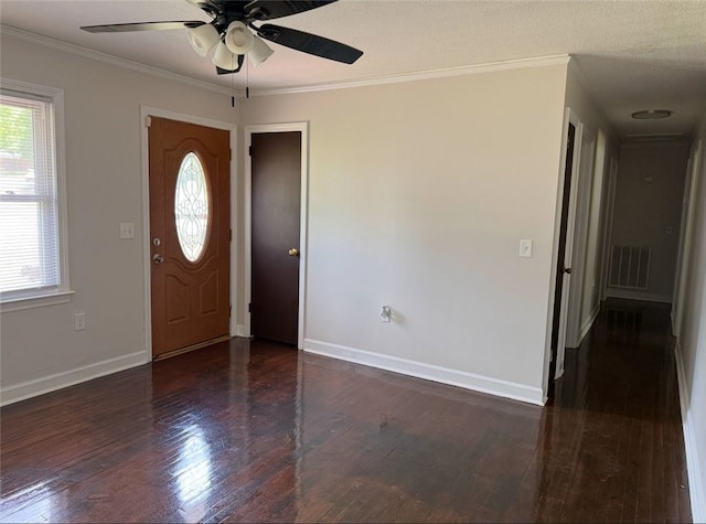 105 Sugar Pine Rd, Anderson, SC 29626 - foyer entrance with wood finished floors, ceiling fan, baseboards, and ornamental molding