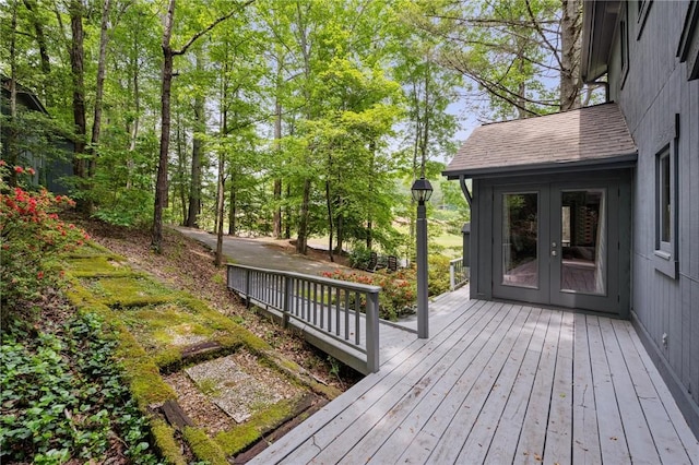 deck with french doors