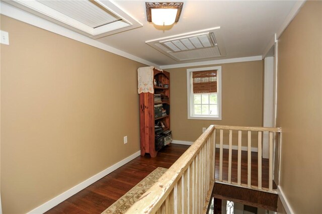 371 Store Rd, Easley, SC 29640 - hallway with an upstairs landing, dark wood-type flooring, and baseboards