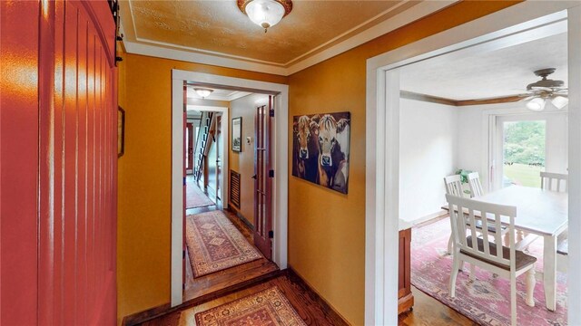 371 Store Rd, Easley, SC 29640 - hall featuring wood finished floors and ornamental molding