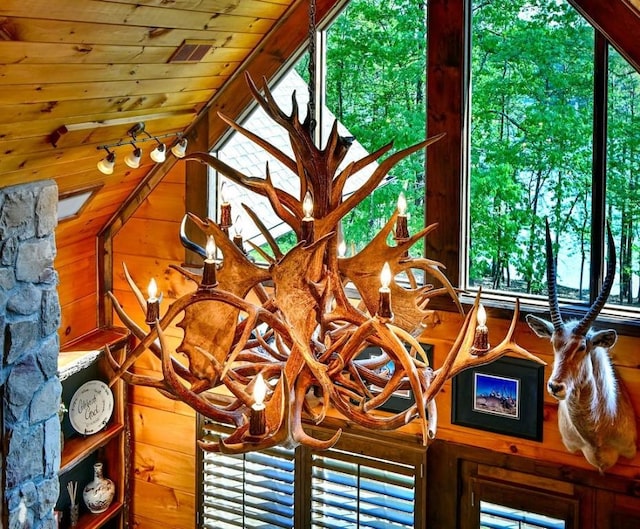 detailed view of wood ceiling