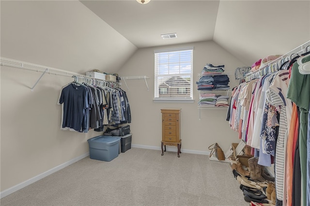 103 James Lake Way, Easley, SC 29642 - walk in closet featuring vaulted ceiling and carpet floors