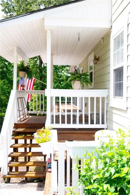 608 Mckinney Way, Westminster, SC 29693 - wooden terrace featuring a porch and stairs