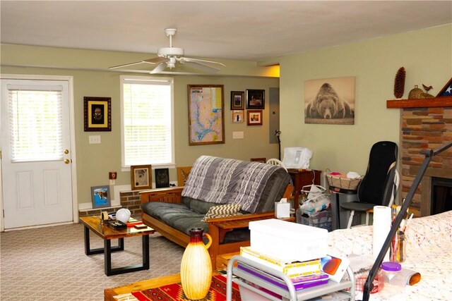 608 Mckinney Way, Westminster, SC 29693 - living area with a ceiling fan and carpet flooring