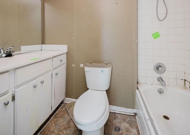 4709 Mcdonald Ave, West Columbia, SC 29172 - full bath featuring baseboards, vanity, toilet, and shower / washtub combination