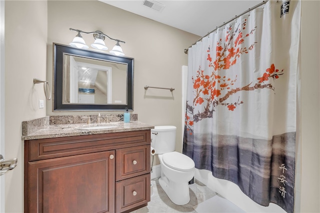 117 W Waters Edge Ln, West Union, SC 29696 - bathroom with toilet, vanity, and a shower with shower curtain
