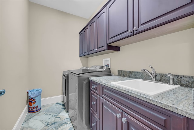 117 W Waters Edge Ln, West Union, SC 29696 - washroom featuring light marble finish flooring, cabinet space, washer and dryer, and baseboards
