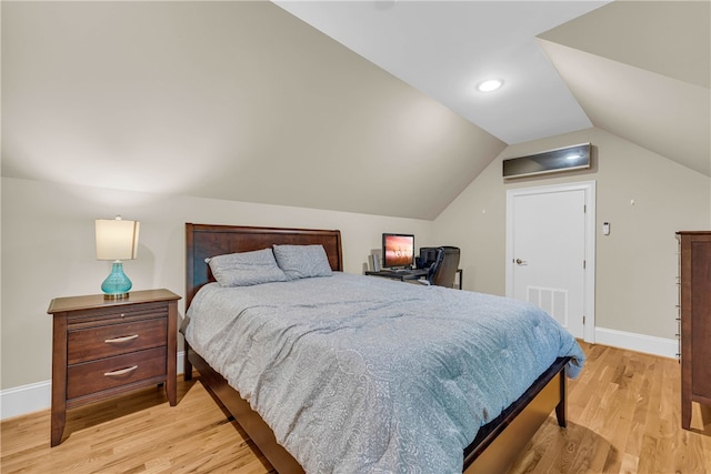 117 W Waters Edge Ln, West Union, SC 29696 - bedroom with light wood-style flooring, vaulted ceiling, and baseboards