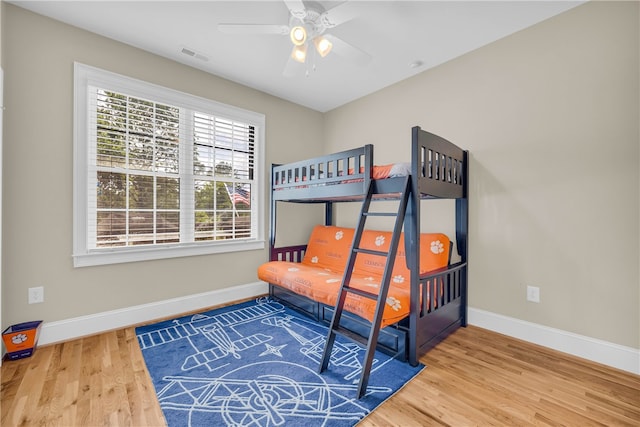 117 W Waters Edge Ln, West Union, SC 29696 - bedroom with baseboards, wood finished floors, and a ceiling fan