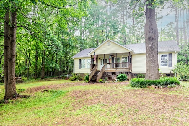 327 Timberlake One Cir, Seneca, SC 29678 - single story home with crawl space, covered porch, stairway, and a front lawn