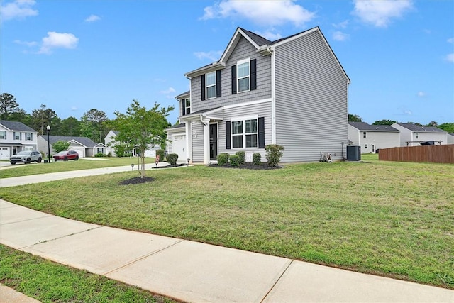 145 Queens Mill Ct, Pendleton, SC 29670 - traditional-style home with a residential view, central air condition unit, and concrete driveway