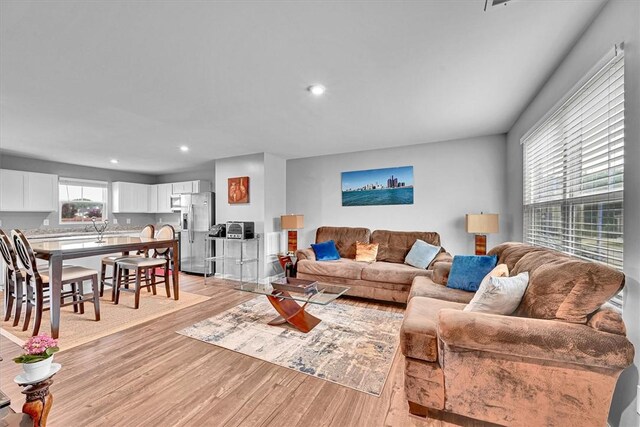145 Queens Mill Ct, Pendleton, SC 29670 - living room with light wood-type flooring and recessed lighting