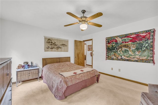 211 Jana Dr, Walhalla, SC 29691 - bedroom with light carpet, baseboards, and ceiling fan