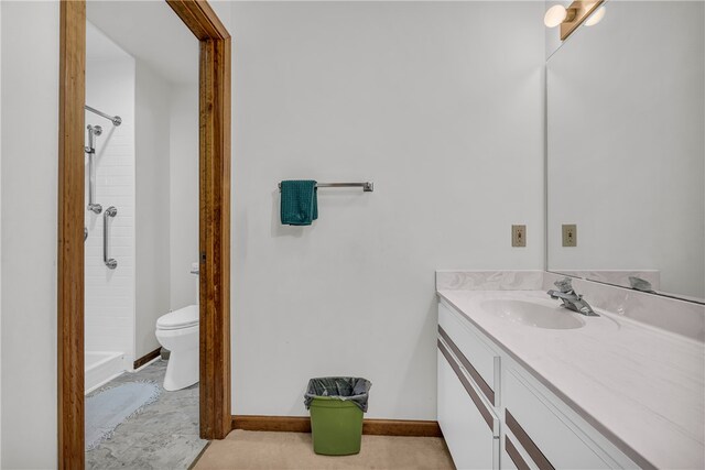 211 Jana Dr, Walhalla, SC 29691 - full bathroom with a shower, toilet, vanity, and baseboards