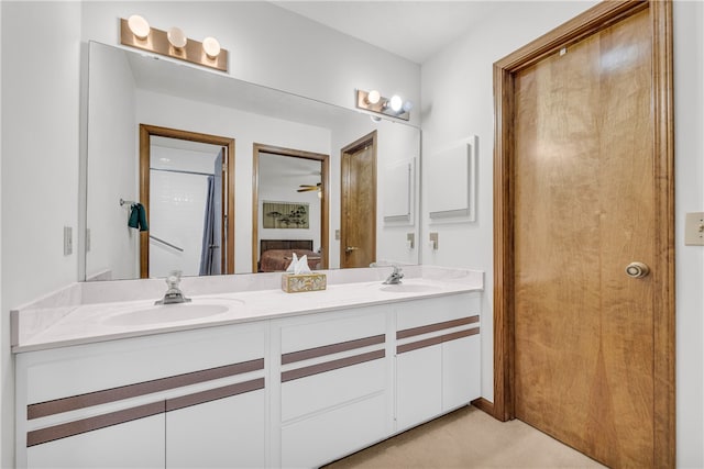 211 Jana Dr, Walhalla, SC 29691 - bathroom with ensuite bathroom, double vanity, and a ceiling fan