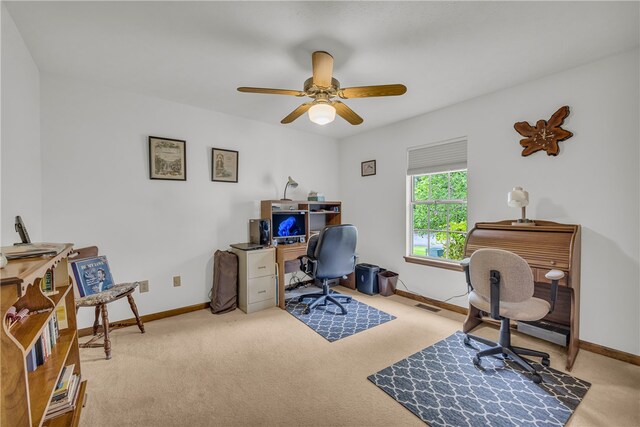 211 Jana Dr, Walhalla, SC 29691 - office with carpet, baseboards, and ceiling fan