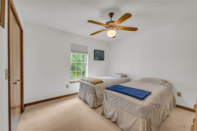 211 Jana Dr, Walhalla, SC 29691 - bedroom with baseboards, light colored carpet, and a ceiling fan