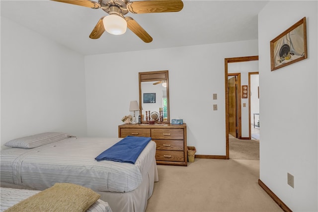 211 Jana Dr, Walhalla, SC 29691 - bedroom with light colored carpet, ceiling fan, and baseboards