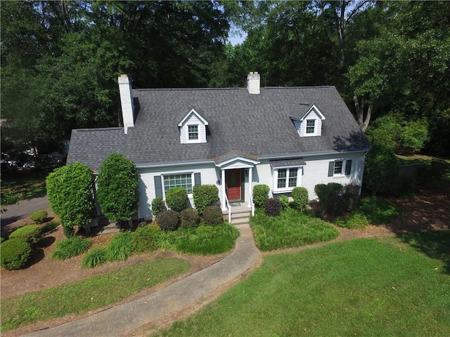 501 Seneca Dr, Seneca, SC 29678 - cape cod house with a chimney and a front lawn