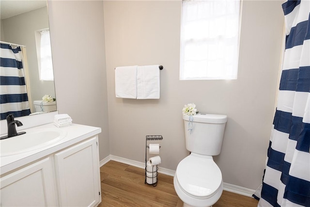 410 S Cove Rd, Seneca, SC 29672 - full bathroom with wood finished floors, vanity, toilet, and baseboards