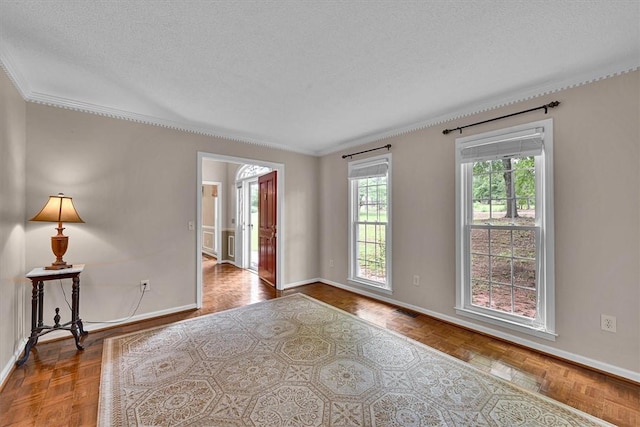 1208 Marett Rd, Pendleton, SC 29670 - empty room featuring baseboards, a textured ceiling, and crown molding
