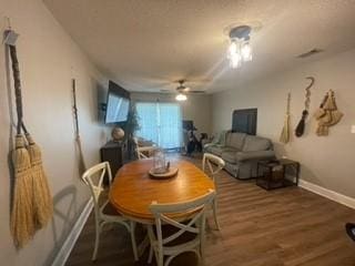 726 Lookover Dr Unit 726, Anderson, SC 29621 - dining space featuring baseboards, wood finished floors, and a ceiling fan