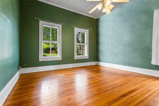 300 S Fairplay St, Seneca, SC 29678 - unfurnished room with hardwood / wood-style floors, ceiling fan, crown molding, and baseboards