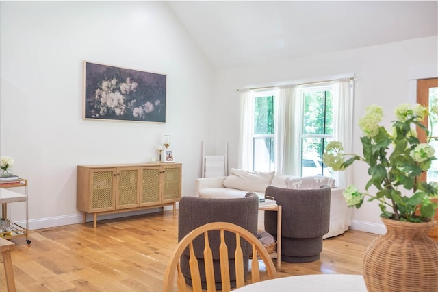 226 Edgewood Dr, Seneca, SC 29678 - living room with vaulted ceiling, light wood-type flooring, and baseboards