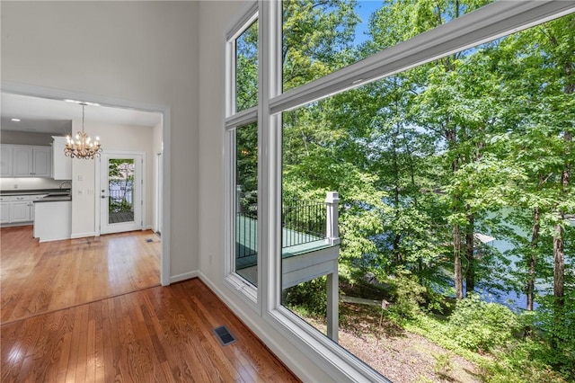 118 Pinnacle Pointe Dr, Seneca, SC 29672 - unfurnished sunroom with a chandelier and a sink