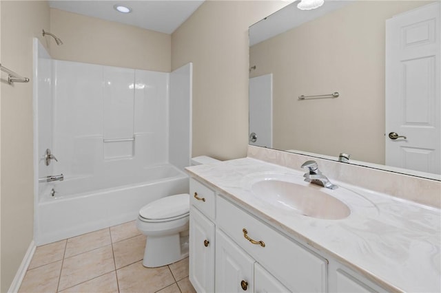 118 Pinnacle Pointe Dr, Seneca, SC 29672 - full bathroom featuring vanity, toilet, tile patterned flooring, and shower / bath combination