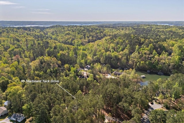 99 Starboard Tack Dr, Salem, SC 29676 - aerial view of property and surrounding area featuring a heavily wooded area and a nearby body of water